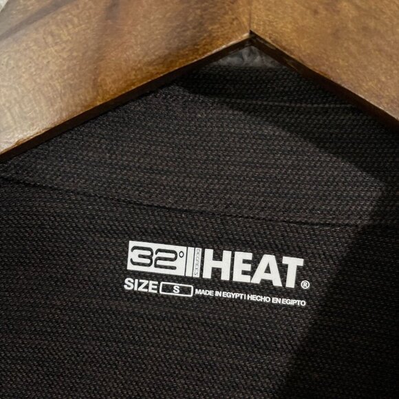 NEW 32 Degrees Heat Mens S Brown Long Sleeve Button-Up Shirt - Picture 5 of 9